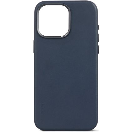 Decoded Coque iPhone 15 Pro MagSafe Coque arrière en Cuir Véritable - Bleu