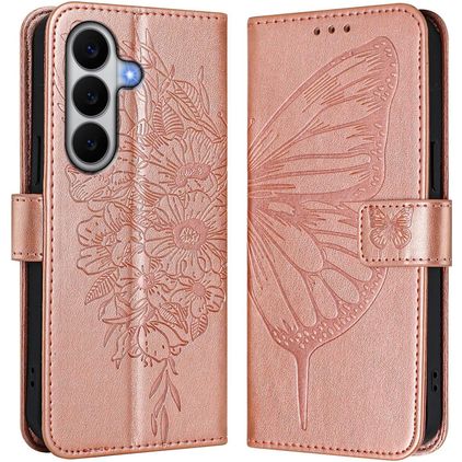 Mobigear Butterfly Housse Samsung Galaxy A27 Etui Porte-Monnaie - Rose doré