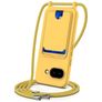 Mobigear Lanyard Card Google Pixel 10a Coque avec cordon en Silicone et Porte-Cartes - Jaune