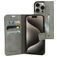 Mobiparts Classic Wallet iPhone 15 Pro Étui Portefeuille - Granite Grey