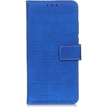 Mobigear Croco Housse Google Pixel 6a Etui Porte-Monnaie - Bleu