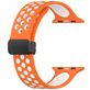 Mobigear Sport Plus Mag Bracelet Silicone Apple Watch Fermeture magnétique - 42/41/40/38 mm - Blanc / Orange