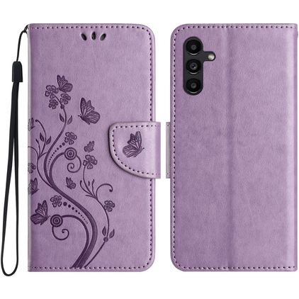 Mobigear Flowers Housse Samsung Galaxy A36 Etui Porte-Monnaie - Violet