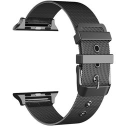 Mobigear Buckle Loop Bracelet Milanais Apple Watch Fermeture boucle ardillon - 42/41/40/38 mm - Noir