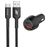Mobigear Essentials Double USB / USB-C Chargeur voiture USB-C 1 mètre Power Delivery 48W - Noir