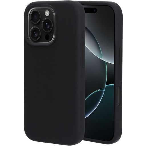 Mobiparts Coque iPhone 16 Pro Coque arrière en Silicone - Noir