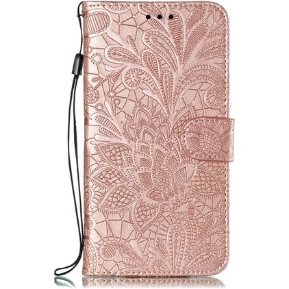 Mobigear Flowers Xiaomi Mi A3 Étui Portefeuille - Rose doré