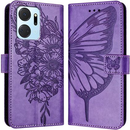 Mobigear Butterfly HONOR X7A Étui Portefeuille - Violet