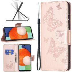 Mobigear Butterfly Housse Samsung Galaxy A13 4G Etui Porte-Monnaie - Rose doré