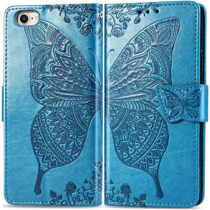 Mobigear Butterfly Housse iPhone 7 Etui Porte-Monnaie - Bleu