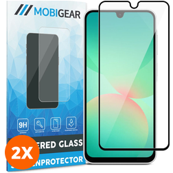 Mobigear Premium Samsung Galaxy A26 Verre trempé Protection d'écran - Compatible Coque - Noir (Lot de 2)