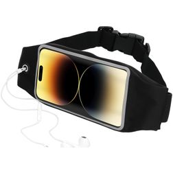 Mobiparts Comfort Fit Belt Brassard Téléphone iPhone 14 Pro Max Ceinture Coque de Sport en Neoprène - Noir