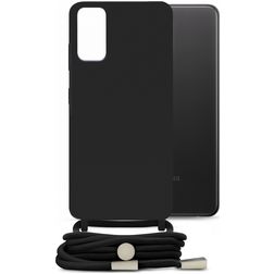 Mobilize Lanyard Gelly Samsung Galaxy A32 4G Coque avec cordon en TPU Souple - Noir