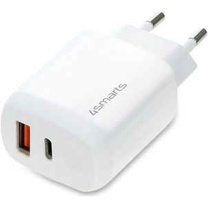 4Smarts DoublePort - Double USB / USB-C Quick Charge 3 30W - Blanc