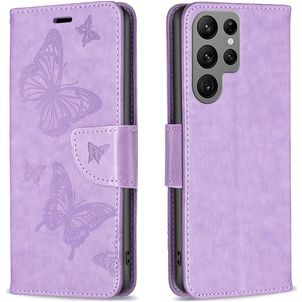Mobigear Butterfly Housse Samsung Galaxy S24 Ultra Etui Porte-Monnaie - Violet