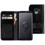 Mobiparts Excellent Wallet 2.0 Housse Samsung Galaxy S9 Etui en Cuir Véritable Porte-Monnaie - Jade Black