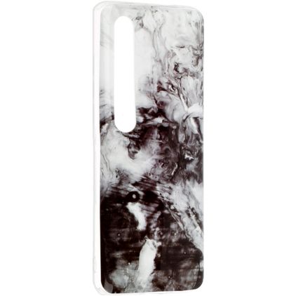 Mobigear Marble Coque Xiaomi Mi 10 Coque arrière en TPU Souple - Noir / Blanc