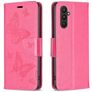 Mobigear Butterfly Housse Samsung Galaxy A24 Etui Porte-Monnaie - Magenta