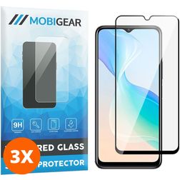 Mobigear Premium Vivo Y33s Verre trempé Protection d'écran - Compatible Coque - Noir (Lot de 3)
