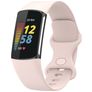 Mobigear Sport Dual Bracelet Silicone pour Fitbit Charge 5 Fermeture à clou et passant - Sand Pink