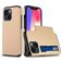 Mobigear Card Coque iPhone 15 Coque arrière Rigide Anti-Chocs avec Porte-Cartes - Or