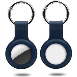 Mobigear Keychain Coque Apple AirTag Porte-clés en Silicone Souple - Dark Blue