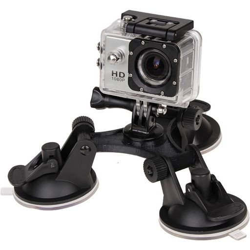 Puluz GoPro Triangle Support Voiture Ventouse - Noir