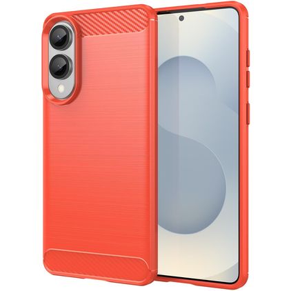 Mobigear Brushed Slim Coque Samsung Galaxy S25 Edge Coque arrière en TPU Souple - Rouge