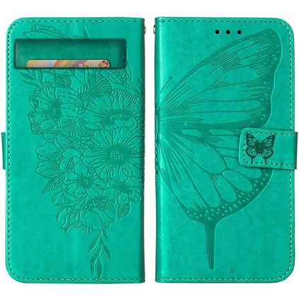 Mobigear Butterfly Housse Google Pixel 7a Etui Porte-Monnaie - Vert