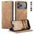 CaseMe 013 Housse iPhone 17 Pro Etui Porte-Monnaie - Marron