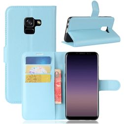 Mobigear Classic Housse Samsung Galaxy A8 (2018) Etui Porte-Monnaie - Bleu