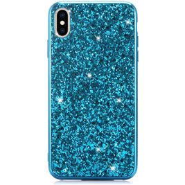 Mobigear Glitter Coque iPhone XR Coque arrière Rigide - Bleu Mobigear Glitter Coque iPhone XR Coque arrière Rigide - Bleu