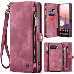 CaseMe 008 Google Pixel 9a Coque Étui 2en1 avec coque amovible Portefeuille - Rouge