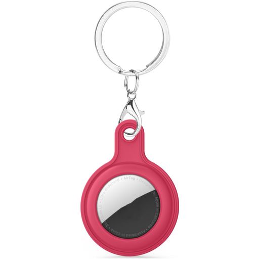 Mobigear Keychain Coque Apple AirTag Porte-clés en Silicone Souple - Rouge foncé