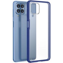 Mobigear Shockproof Samsung Galaxy M53 Plastique rigide Coque arrière - Transparent / Bleu