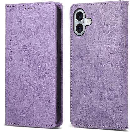 Mobigear Wallet Housse iPhone 16 Plus Etui Porte-Monnaie - Violet