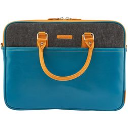 Valenta Laptop leather Sacoche Ordinateur portable en Cuir Véritable 15.6 Pouces Sacoche ordinateur + Poignée - Ocean Blue