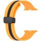 Mobigear Stripe Mag Bracelet Silicone Apple Watch Fermeture magnétique - 42/41/40/38 mm - Noir / Jaune