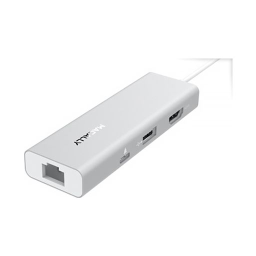 Macally 4K UC Dock - Hub USB-C vers Ethernet / HDMI / USB-A / USB-C - Argent