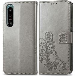 Mobigear Clover Housse Sony Xperia 5 IV Etui Porte-Monnaie - Gris