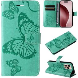 Mobigear Butterfly iPhone 16 Pro Étui Portefeuille - Vert