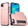Mobigear Card Coque iPhone 16e Coque arrière Rigide Anti-Chocs avec Porte-Cartes - Rose doré