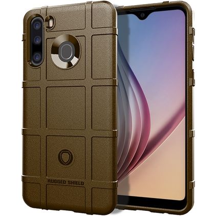 Mobigear Rugged Shield Coque Samsung Galaxy A21 Coque arrière en TPU Souple Anti-Chocs - Marron