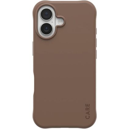 CARE by PanzerGlass Fashionable Coque iPhone 17 MagSafe Coque arrière en Silicone - Espresso