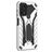 Mobigear Armor Stand Coque Samsung Galaxy A03s Coque arrière Rigide Anti-Chocs avec Support Amovible - Argent