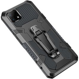 Mobigear Armor Stand Coque Realme C21 Coque arrière Rigide Anti-Chocs avec Support Amovible - Gris