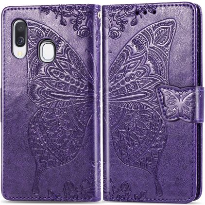 Mobigear Butterfly Samsung Galaxy A40 Étui Portefeuille - Violet
