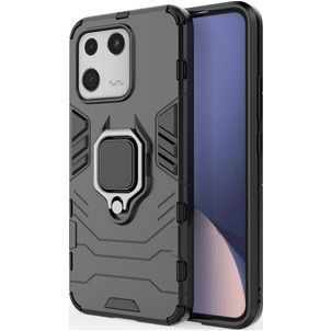Mobigear Armor Ring Coque Xiaomi 13 Coque arrière Rigide Anti-Chocs avec Anneau-Support - Noir