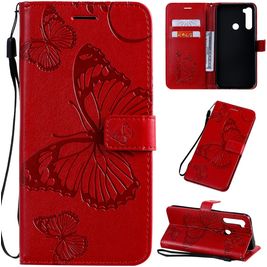 Mobigear Butterfly Housse Xiaomi Redmi Note 8T Etui Porte-Monnaie - Rouge