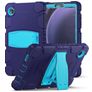 Mobigear ShieldStand Coque Samsung Galaxy Tab A9 Coque arrière en Plastique rigide,Silicone + Support Amovible - Bleu Marin